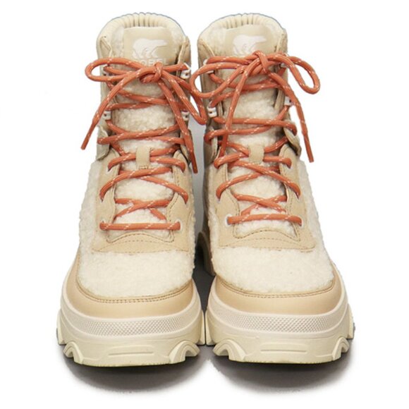 SOREL Brex Boot Cozy Lace Waterproof Nova Sand Sea Salt 9.5 Women's NEW Sherpa - Picture 2 of 4